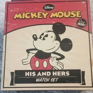 DISNEY ACCUTIME MICKEY & MINNIE WATCHES IN BOX